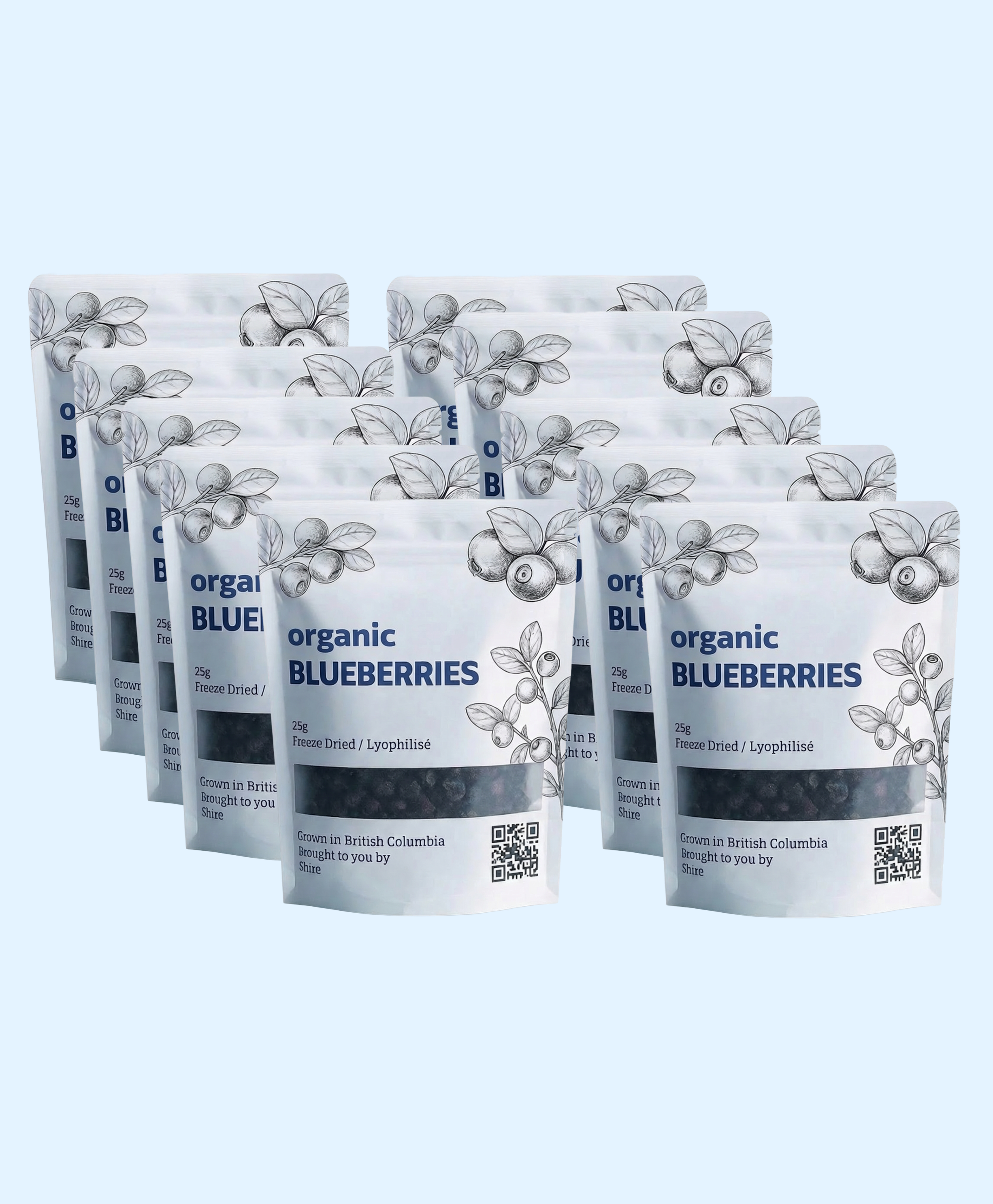 BC Organic Blueberries (10 x 25g Packs)