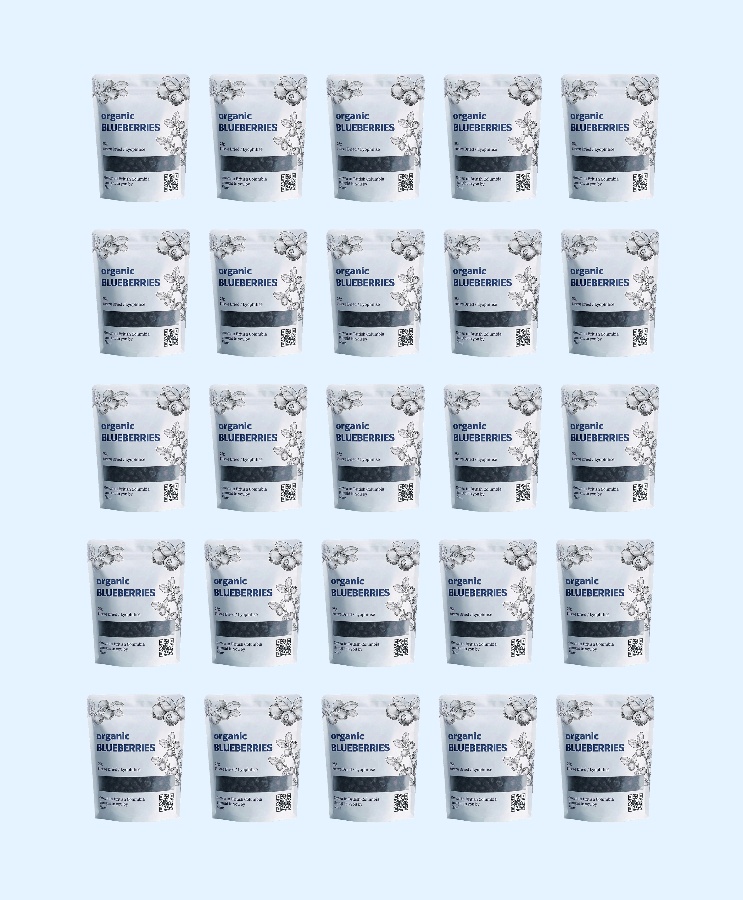 BC Organic Blueberries (25 x 25g Packs)